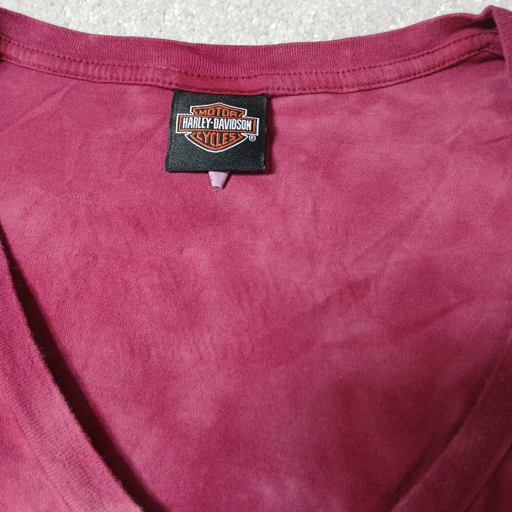 Harley-Davidson Red Long Sleeve Fitted Tee Large - Picture 6 of 10